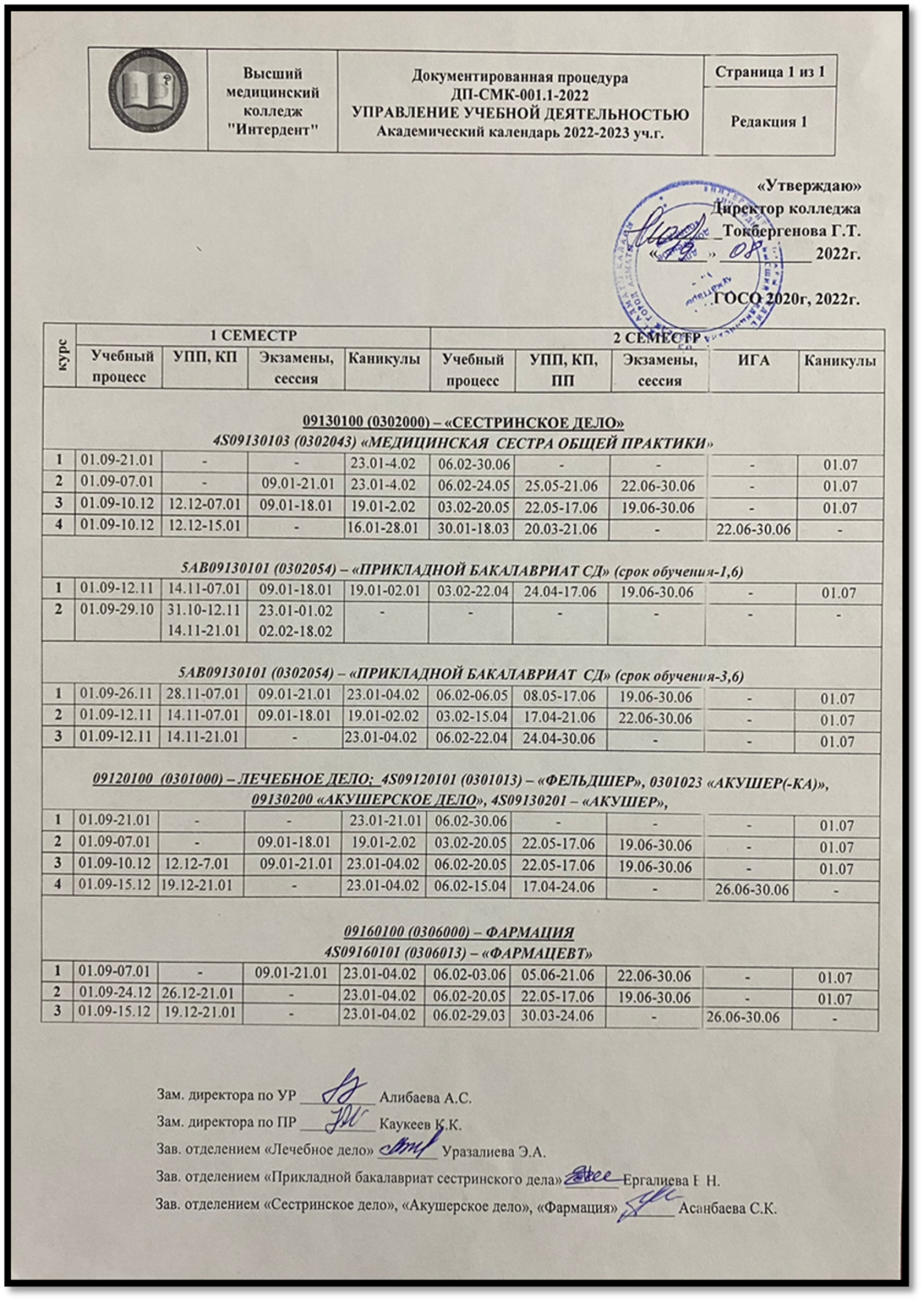 Дачная академическая расписание